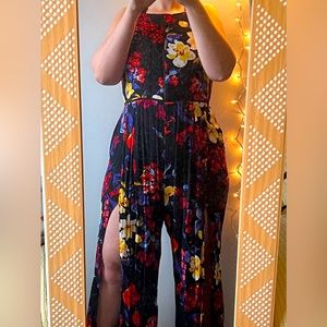 Band of Gypsies Floral Halter Jumpsuit size L